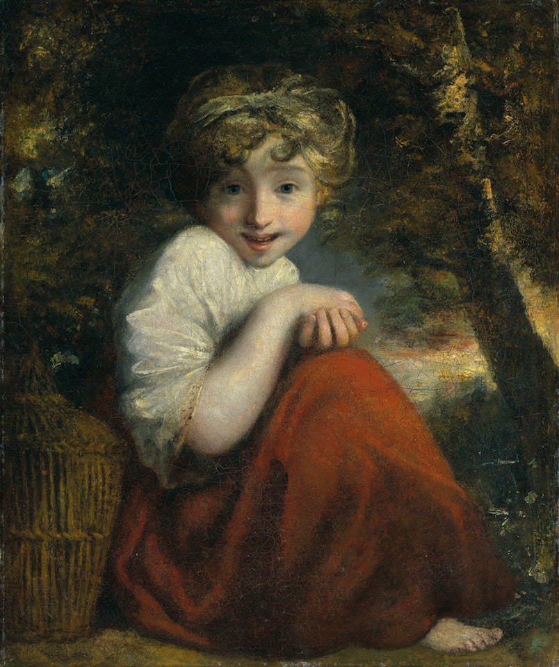 Girl with a bird by Circle of Joshua Reynolds