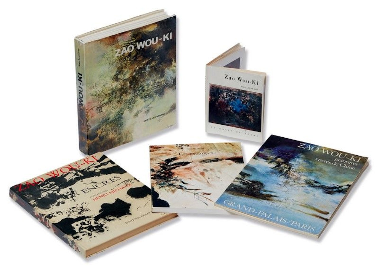 A: Le Musée De Poche Paris; B: Les Estampes; C: Éditions Hier et Demain Paris; D: Encres Introduction, Aux  Éditions Cercle D'art; E: Peintures, Encres de Chine, Grand-Palais, Paris by Zao Wou-Ki