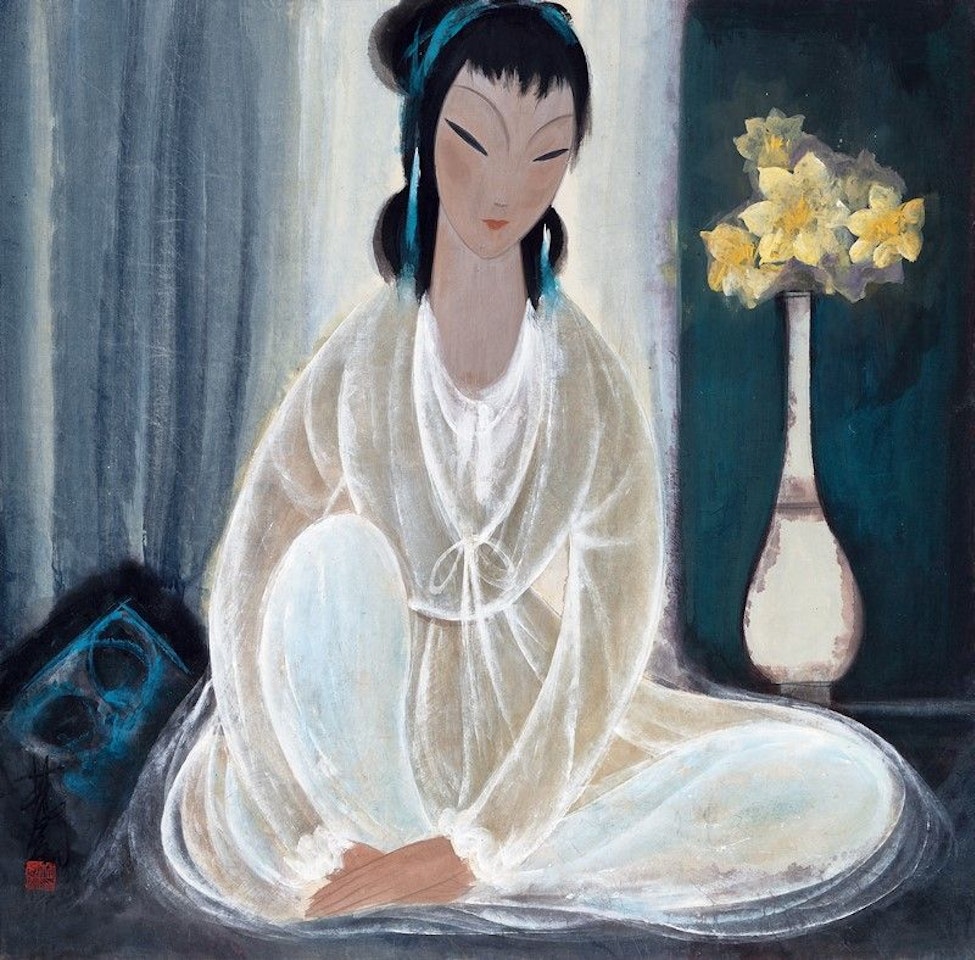 Lady In White by Lin Fengmian