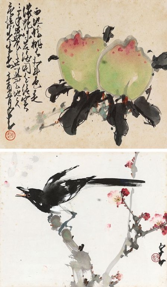 Peaches and Magpie by Zhao Shao'ang