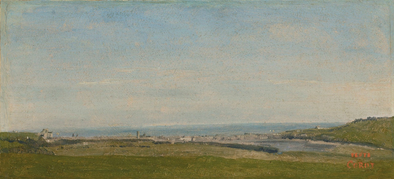 Dieppe, vue panoramique prise aux environs by Jean Baptiste Camille Corot