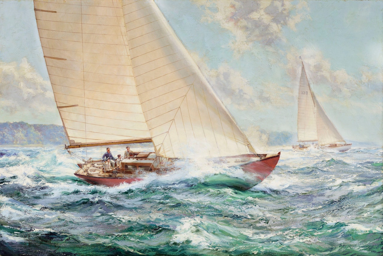 Racing Days, ‘Samuel Pepys' and 'Cohoe' by Montague Dawson