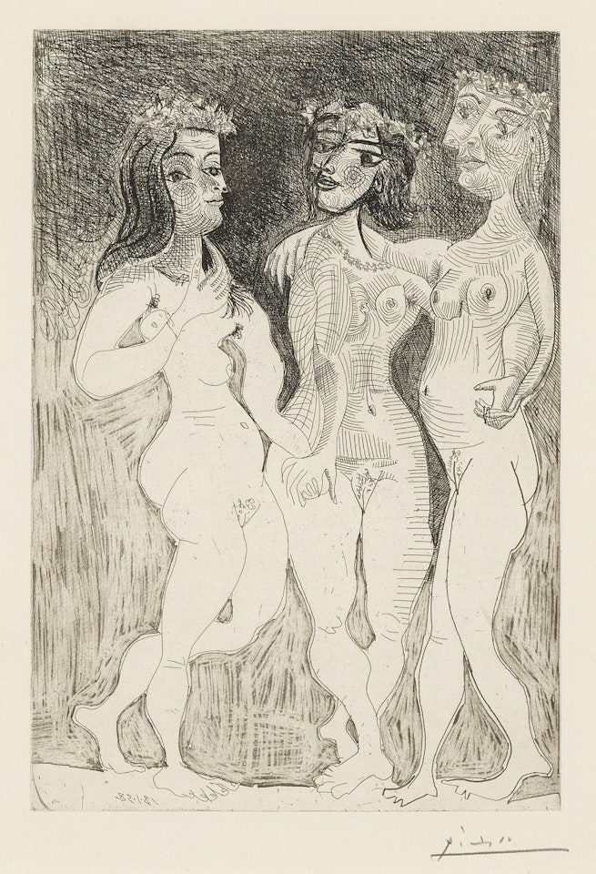 LES TROIS GRÂCES COURONNÉES DE FLEURS (B. 303; BA. 631) by Pablo Picasso