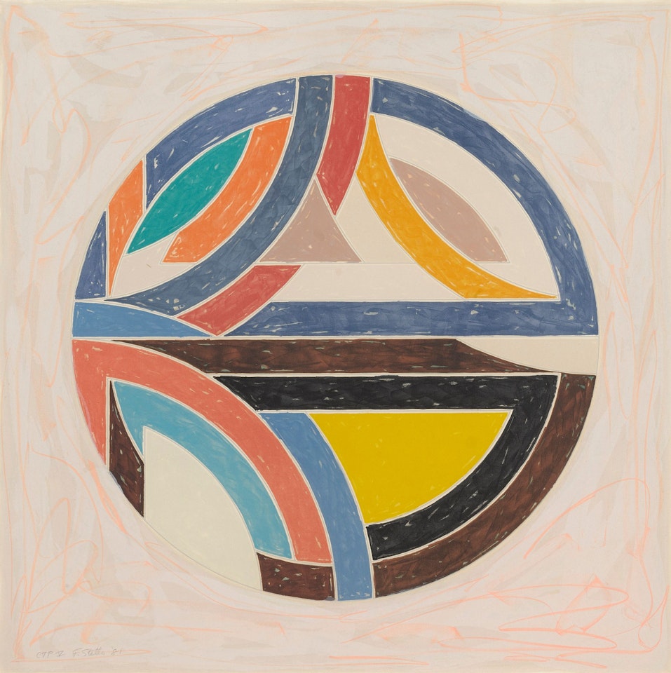 SINJERLI VARIATION SQUARED WITH COLORED GROUND III (A. 133) by Frank Stella