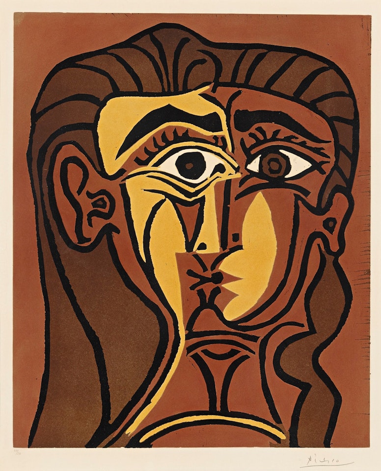 PORTRAIT DE JACQUELINE DE FACE, II (TÊTE DE FEMME) (B. 1063; BA. 1280) by Pablo Picasso