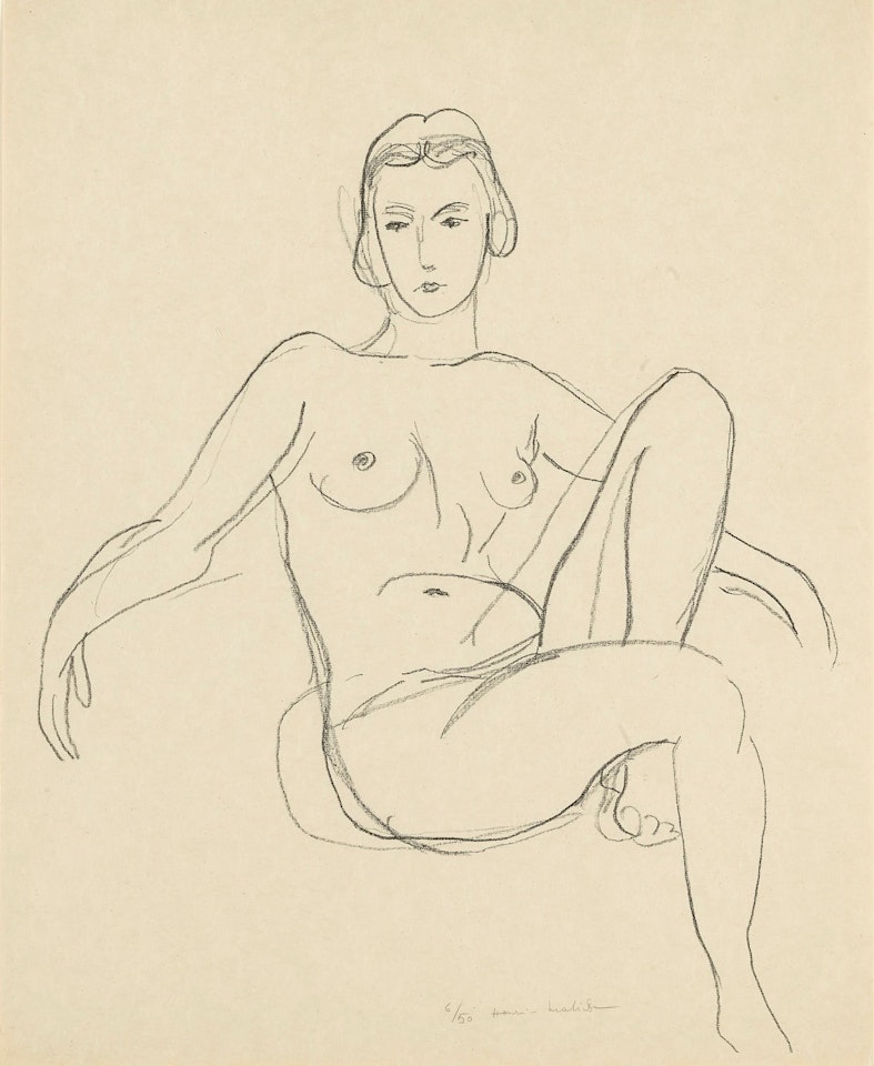 NU ASSIS LES BRAS ÉTENDUS (D. 468) by Henri Matisse