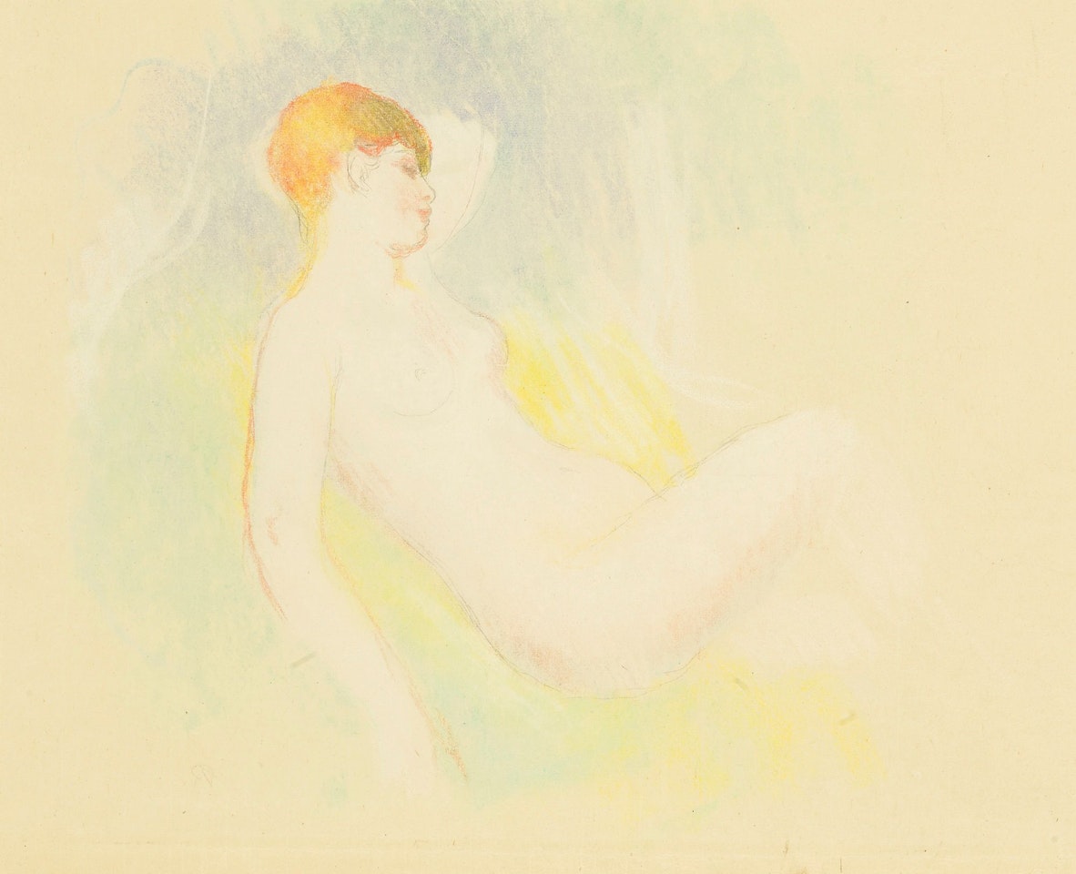 NU ENDORMI AU BRAS LEVÉ by Pierre-Auguste Renoir