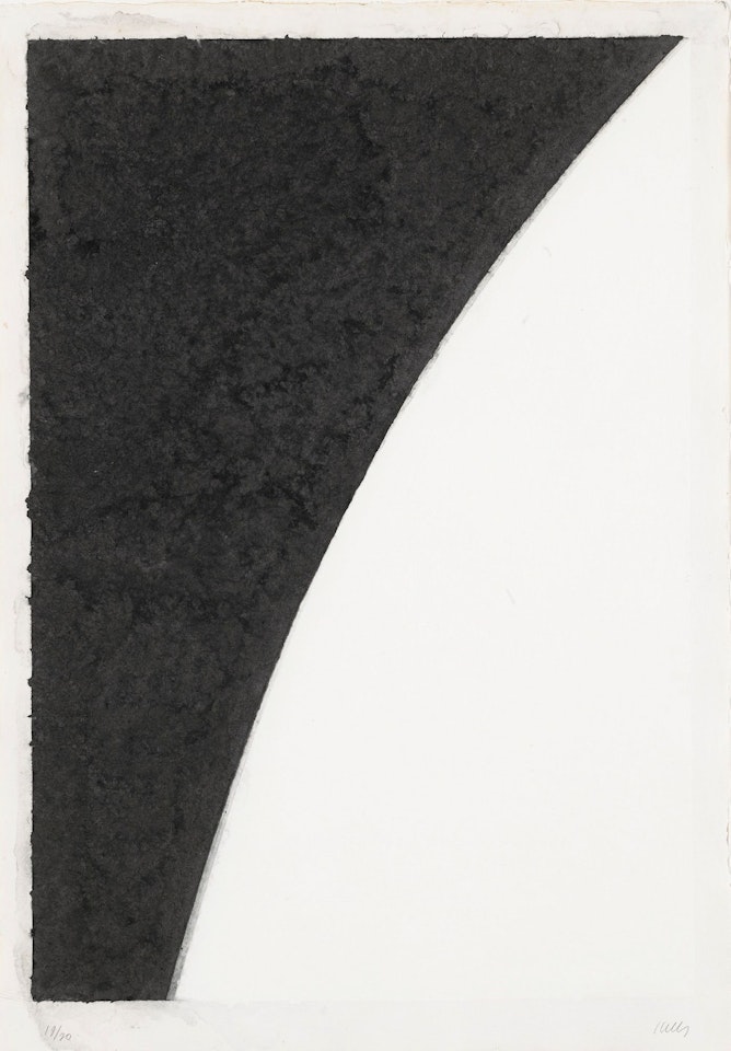 COLORED PAPER IMAGE I (WHITE CURVE WITH BLACK I) (AXSOM 141) by Ellsworth Kelly
