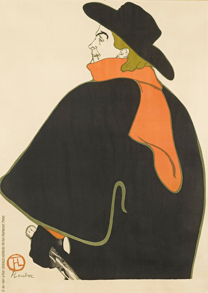 ARISTIDE BRUANT, DANS SON CABARET (D. 348; AD. 15; W. P9) by Henri de Toulouse-Lautrec
