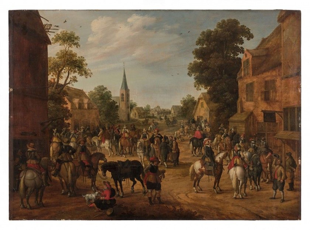 Riders Stop In A Village by Joost Cornelisz Droochsloot
