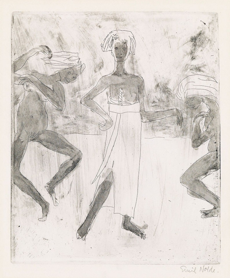 Junger Fürst Und Tänzerinnen by Emil Nolde