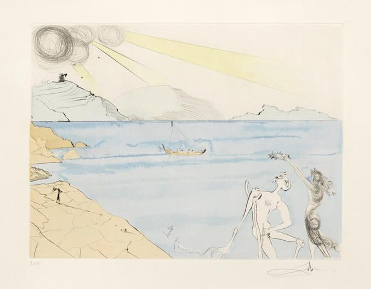The Laurels of Happiness; from After 50 years of Surrealism (F. 74-8D) by Salvador Dali