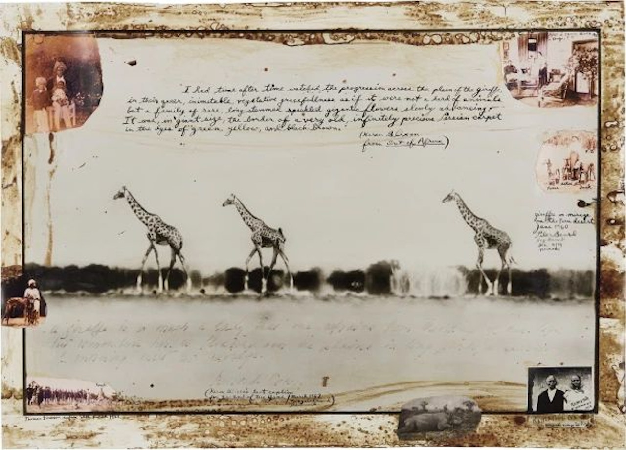 Giraffes in Mirage on the Taru Desert Kenya for the End of the Game/Last Word from Paradise by Peter Beard