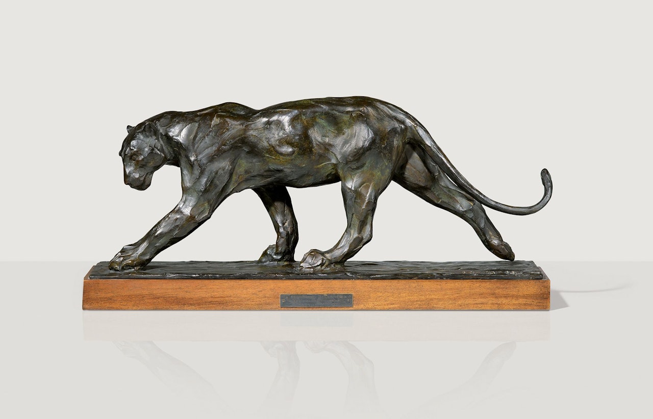 PANTHèRE MARCHANT, PATTE ARRIèRE LEVÉE by Rembrandt Bugatti