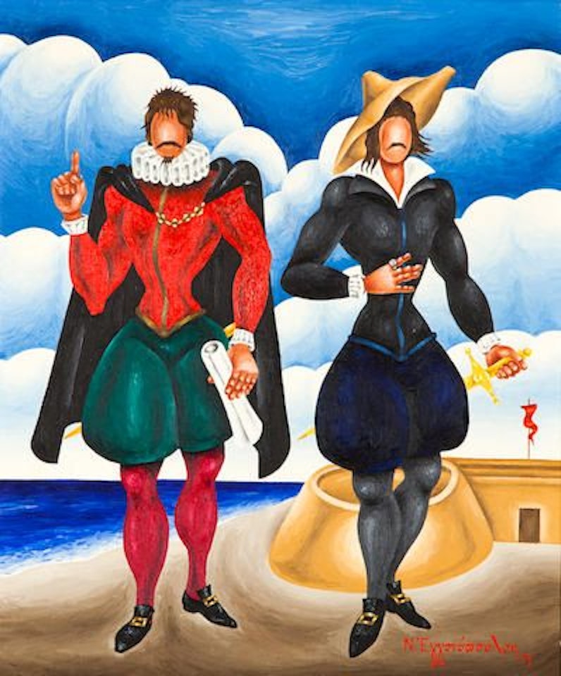 Vincenzo Cornaro and Georgios Chortatzis by Nikos Engonopoulos