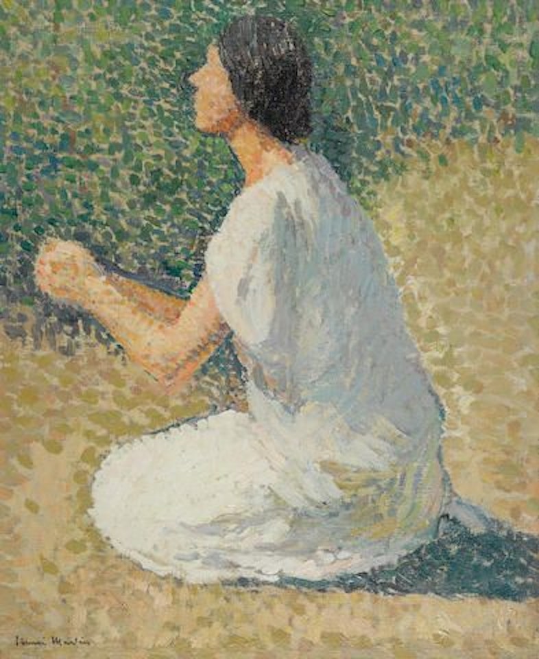 Jeune femme agenouillée, étude pour le triptyque 'Apollon et les Muses' by Henri Jean Guillaume Martin
