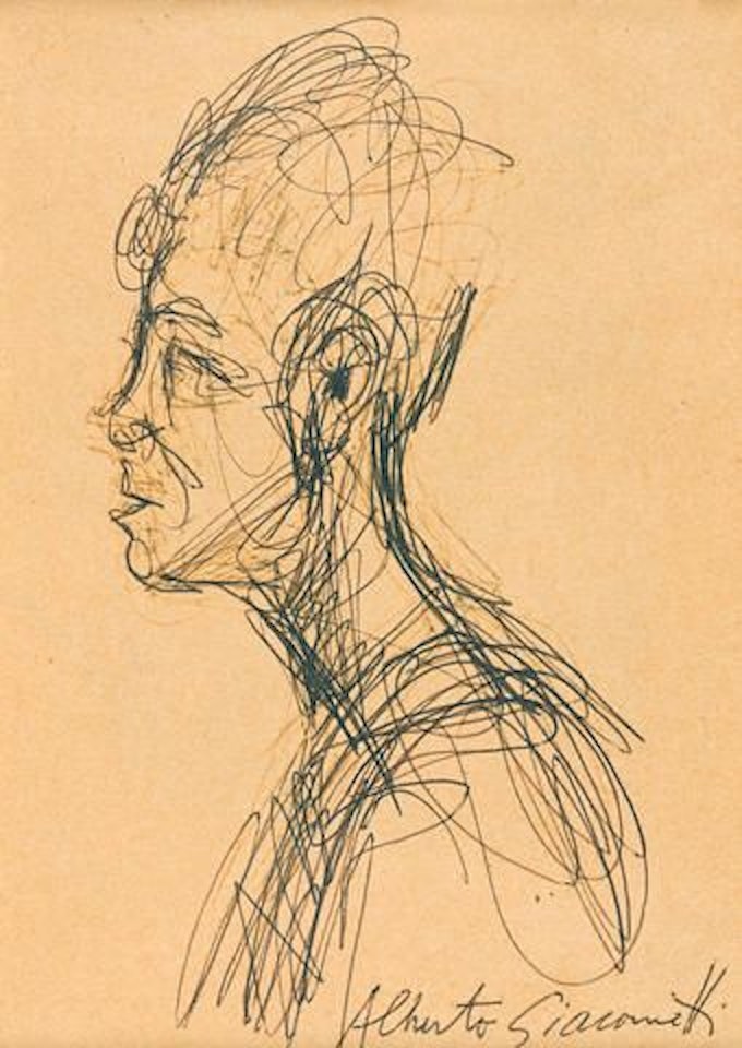 Portait de Caroline (recto); Vue d'une rue (verso) by Alberto Giacometti