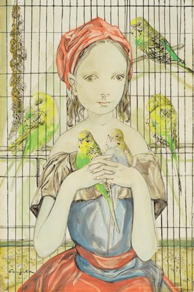 Fillette aux perruches by Leonard Tsuguharu Foujita