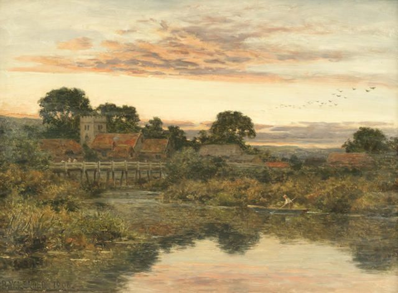 Streatley church by Benjamin Williams Leader