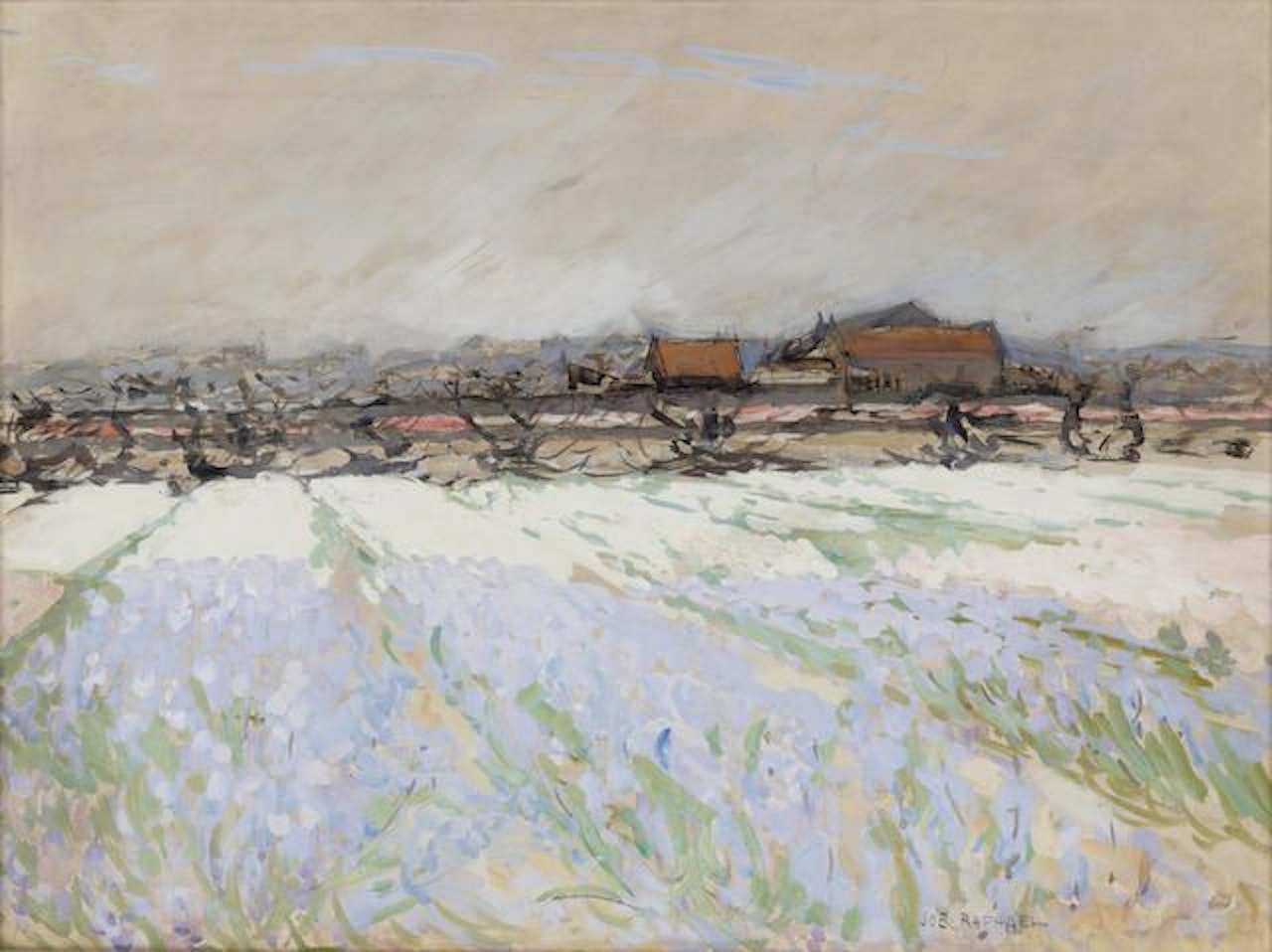 White and Blue Hyacinths by Joseph Raphael