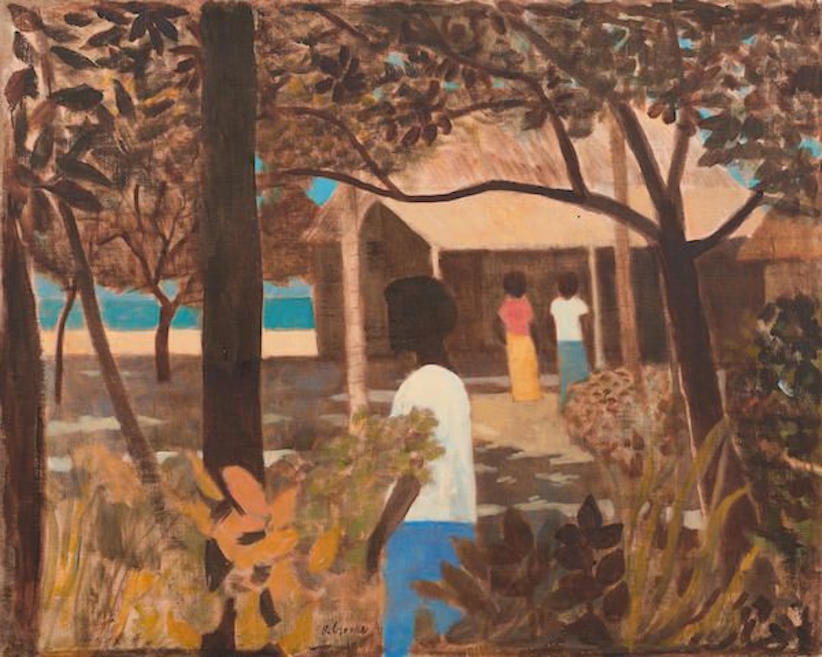 Islanders in Village by Ray Austin Crooke
