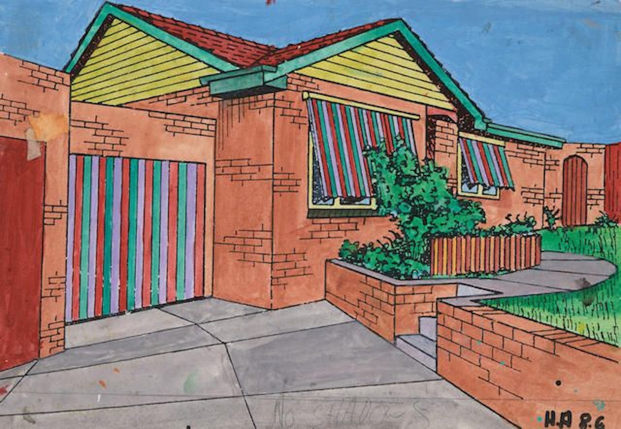 Working Colour Study for painting 'Our Home' by Howard Arkley