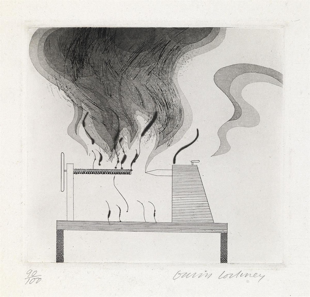 The Lathe And Fire by David Hockney