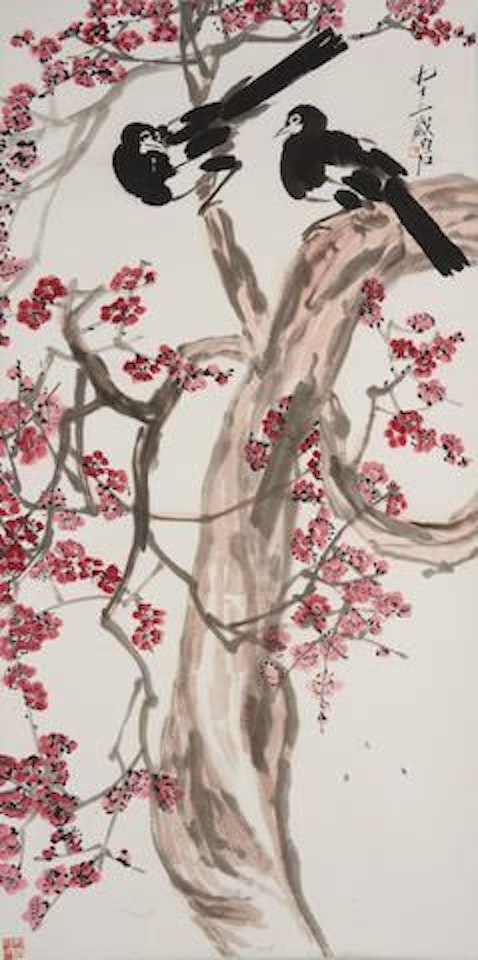 Magpies and Plum Blossoms by Qi Baishi