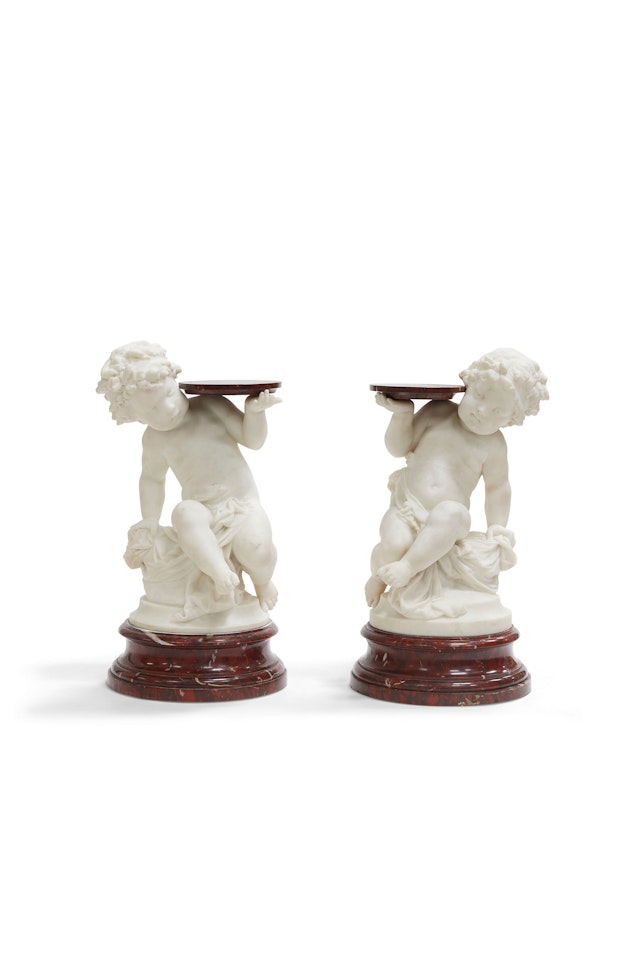 A PAIR OF MODELS OF PUTTI by Albert-Ernest Carrier-Belleuse