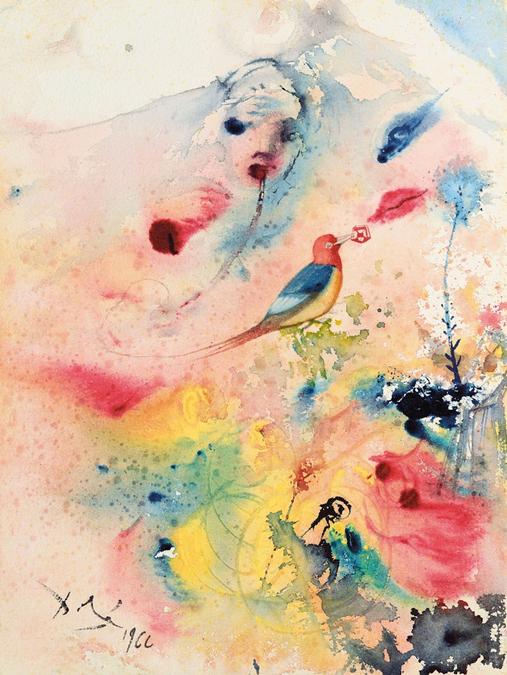 Femme orientale et oiseau exotique by Salvador Dali