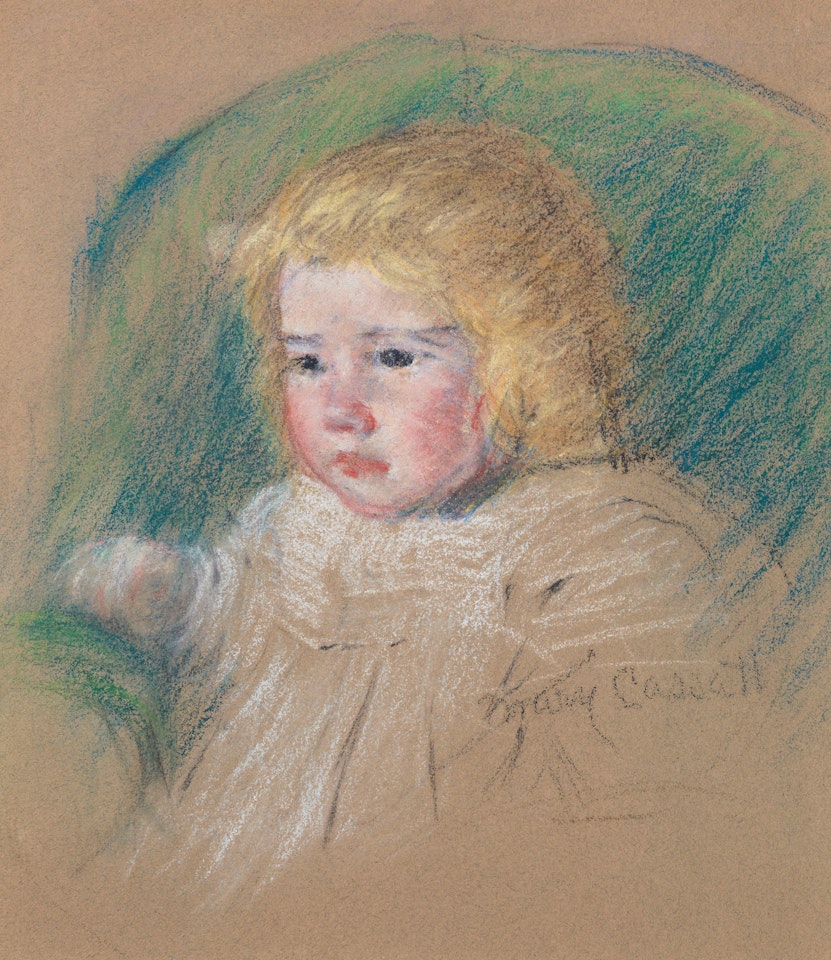 Simone in a Round-Backed Upholstered Chair by Mary Cassatt