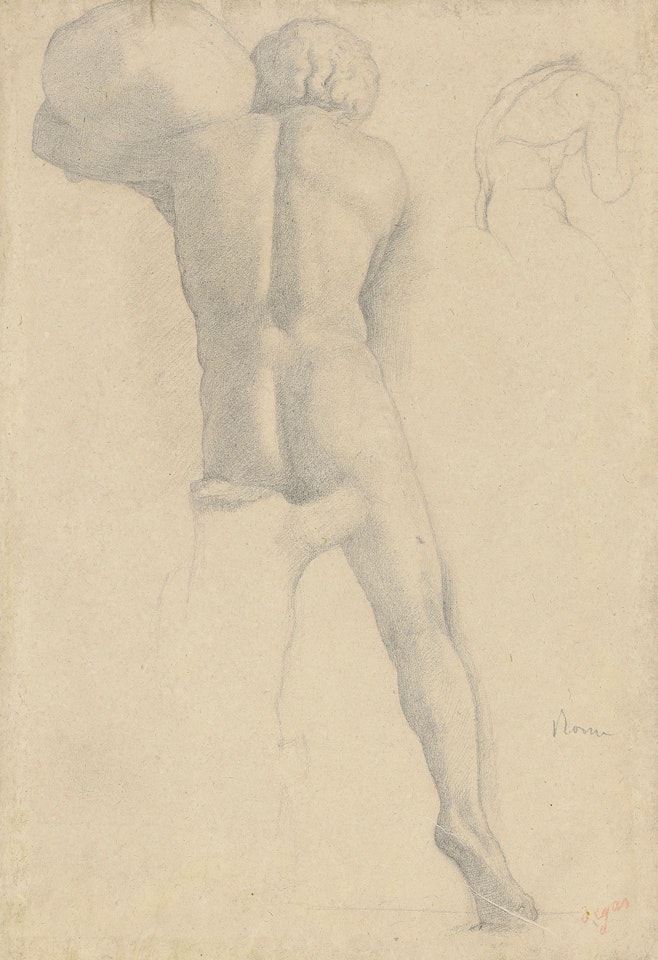 Etude d'homme nu, vu de dos by Edgar Degas