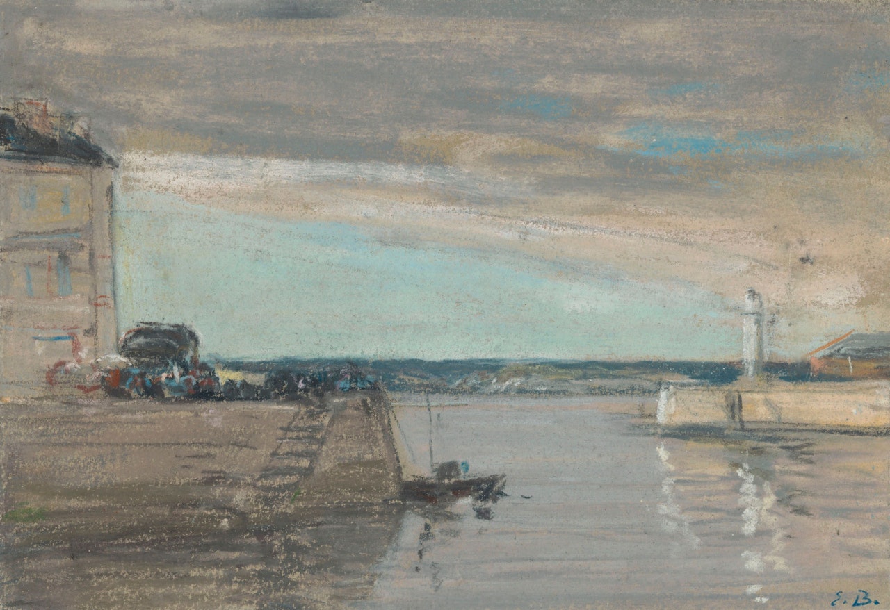 Honfleur, le port by Eugène Boudin