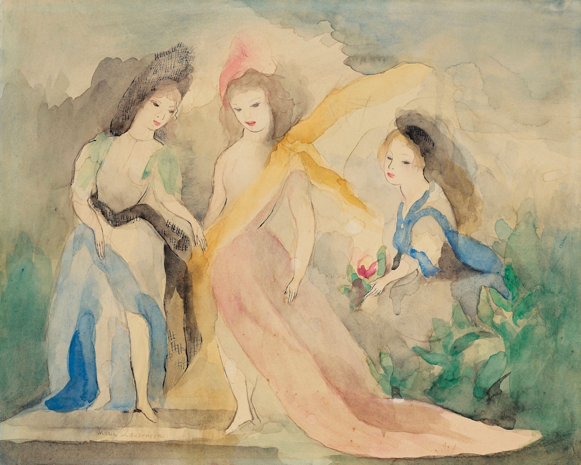 Trois jeunes filles by Marie Laurencin