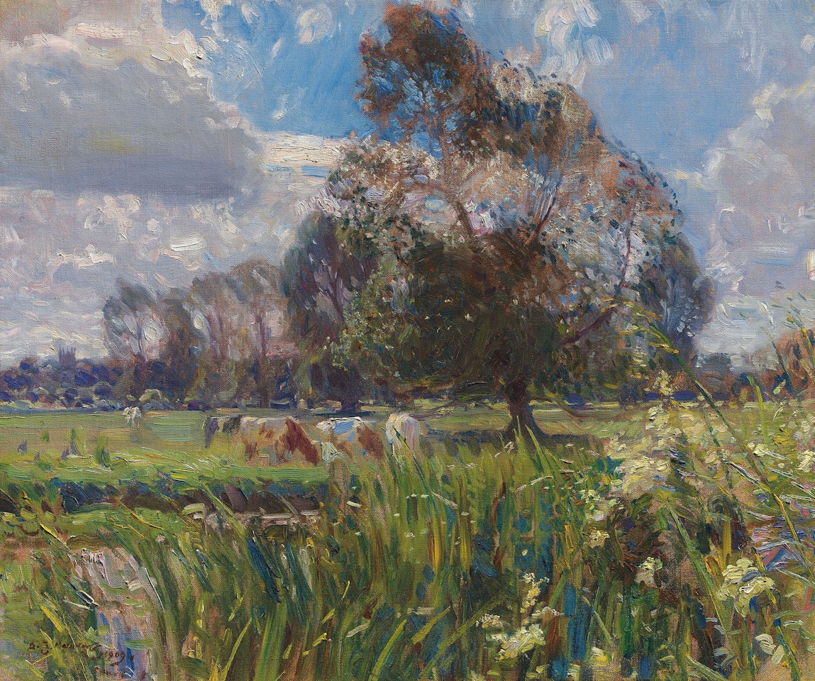 Summer afternoon on the Wensum, Costessey by Alfred James Munnings