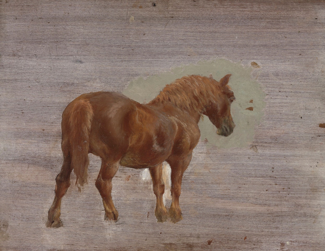 A Suffolk punch (recto); and Study of a horse and cart (verso) by Alfred James Munnings
