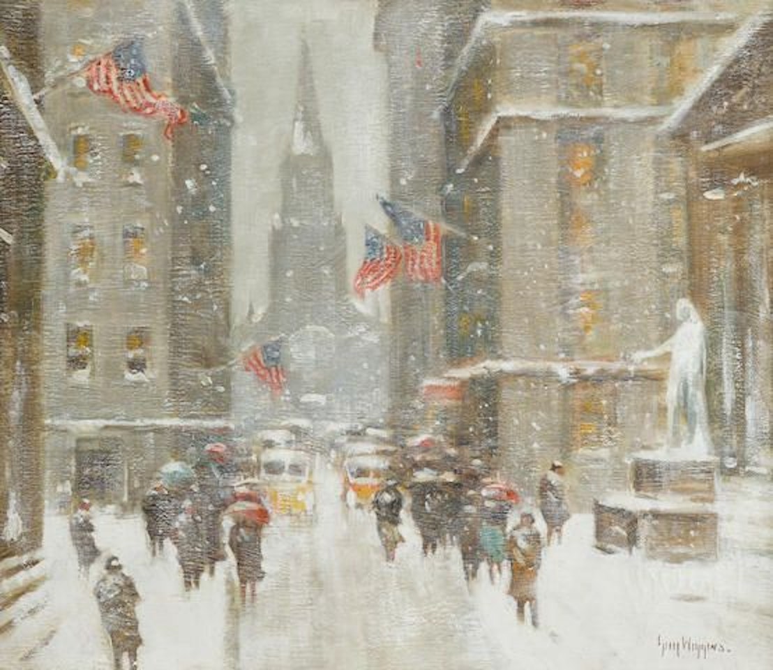 Wall Street in Winter by Guy Carleton Wiggins