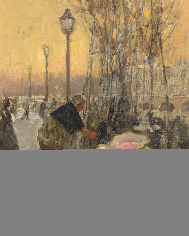 The flower seller, Paris by Alfred James Munnings