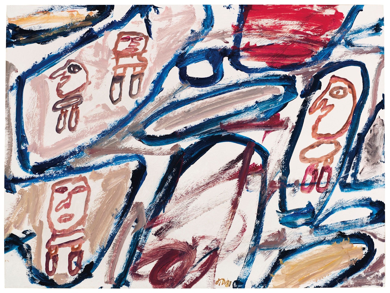 Site avec 4 personnages by Jean Dubuffet