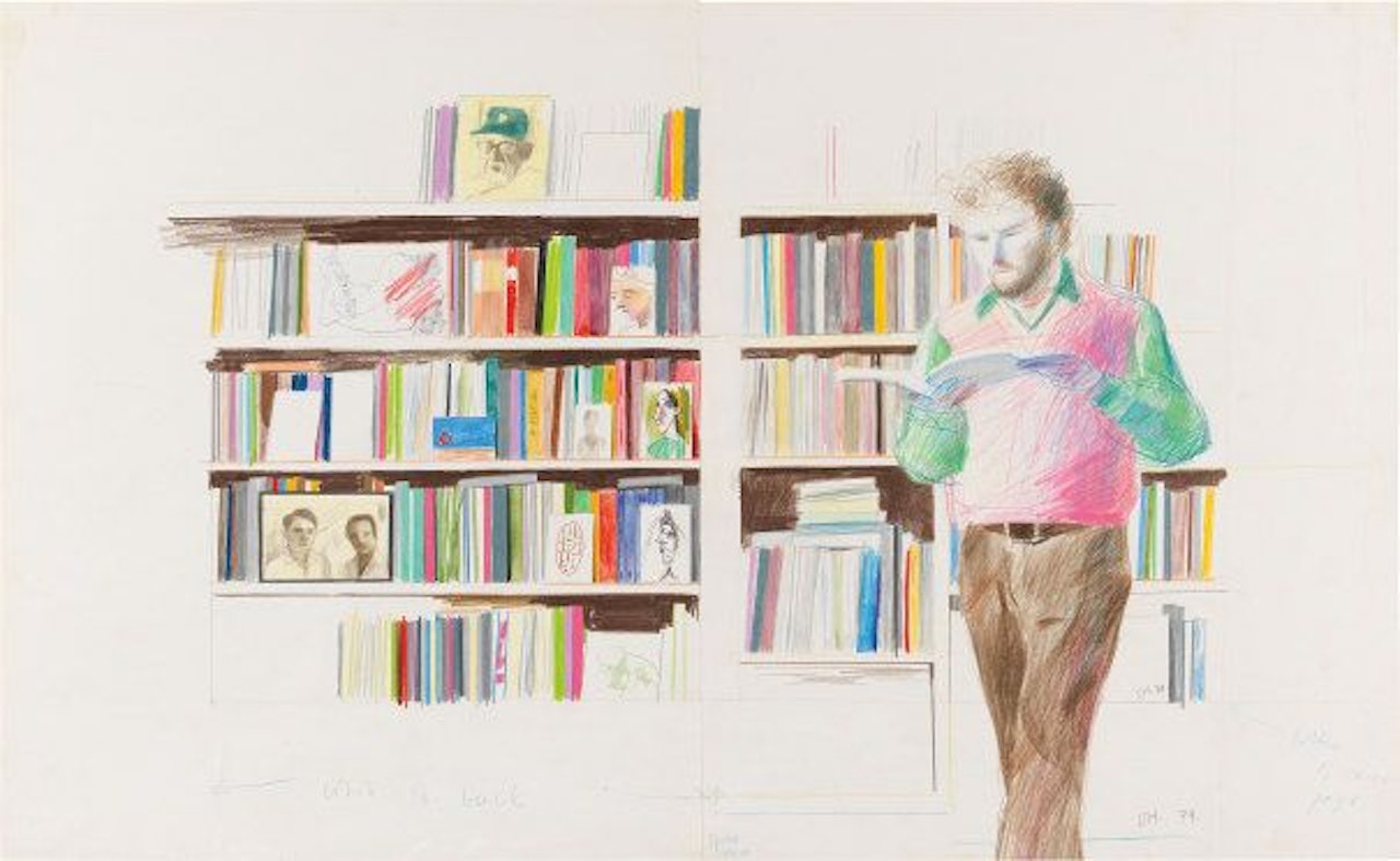 Ron Kitaj Reading by David Hockney