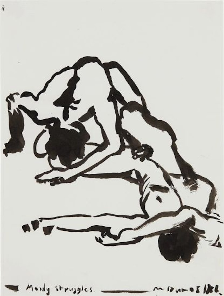 Manly Struggles by Marlene Dumas