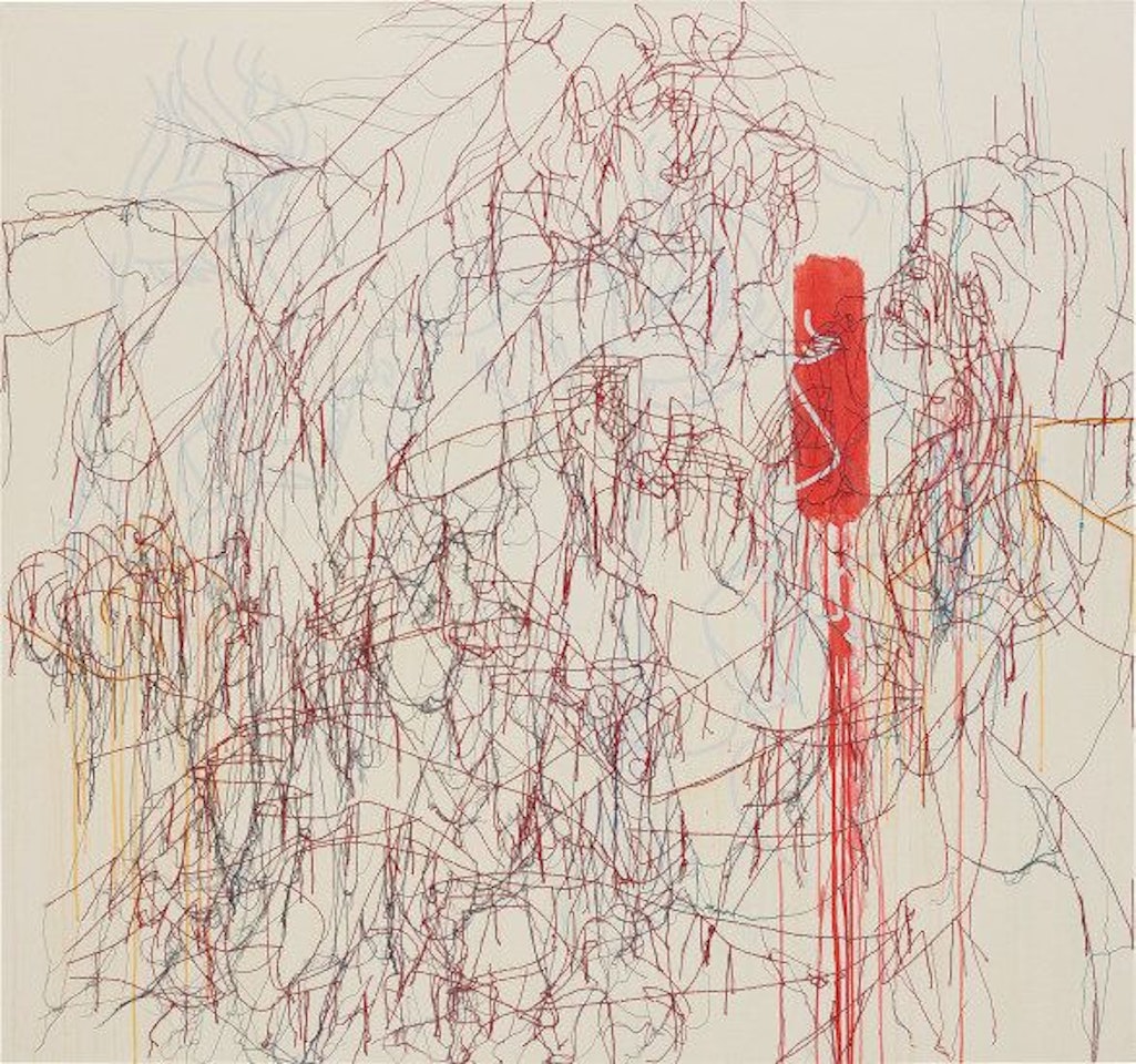 The Dance on Red Rhythm by Ghada Amer