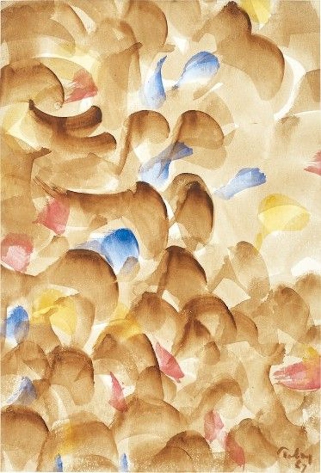 Composition with Blue and Red by Mark Tobey