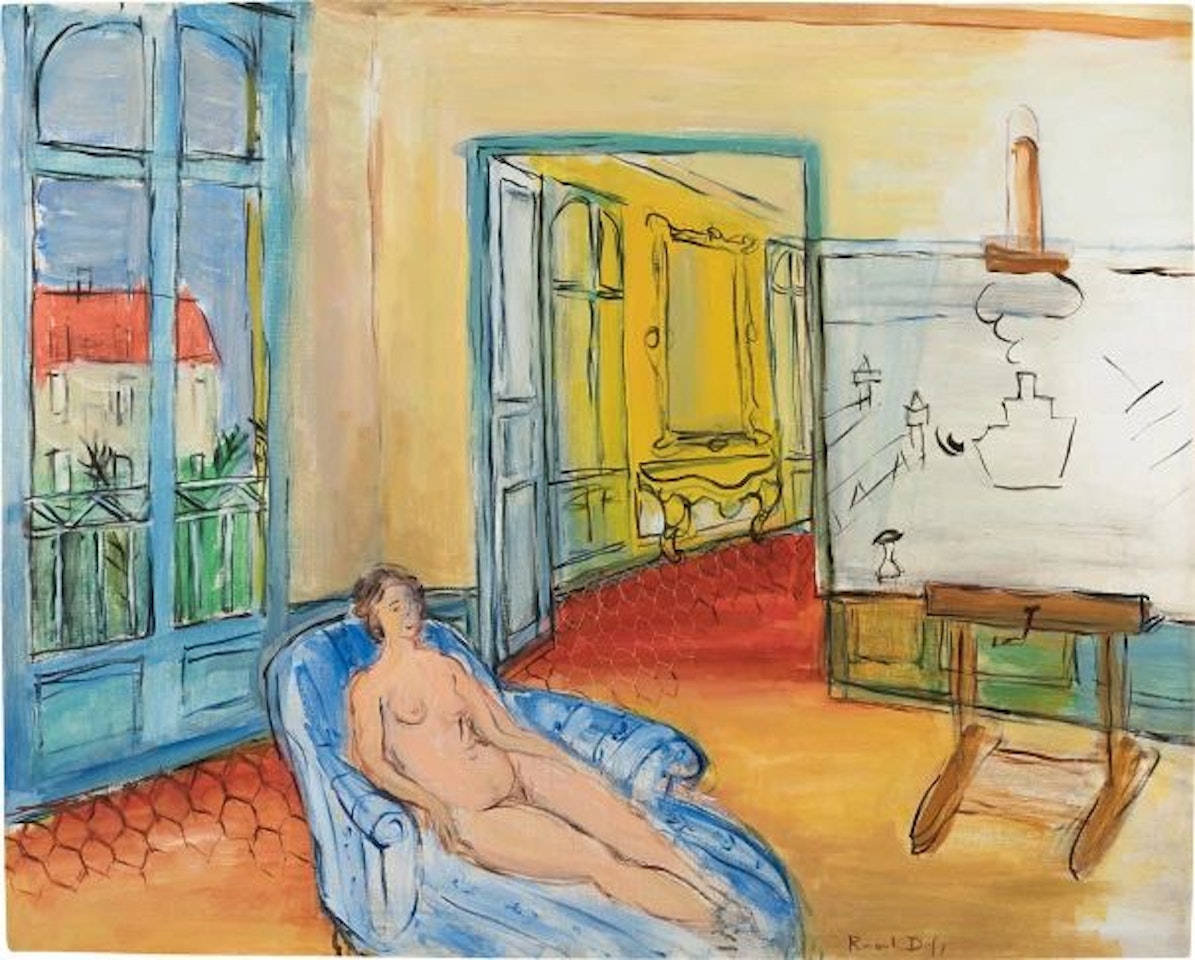 Nu dans l'atelier de la place Arago à Perpignan by Raoul Dufy