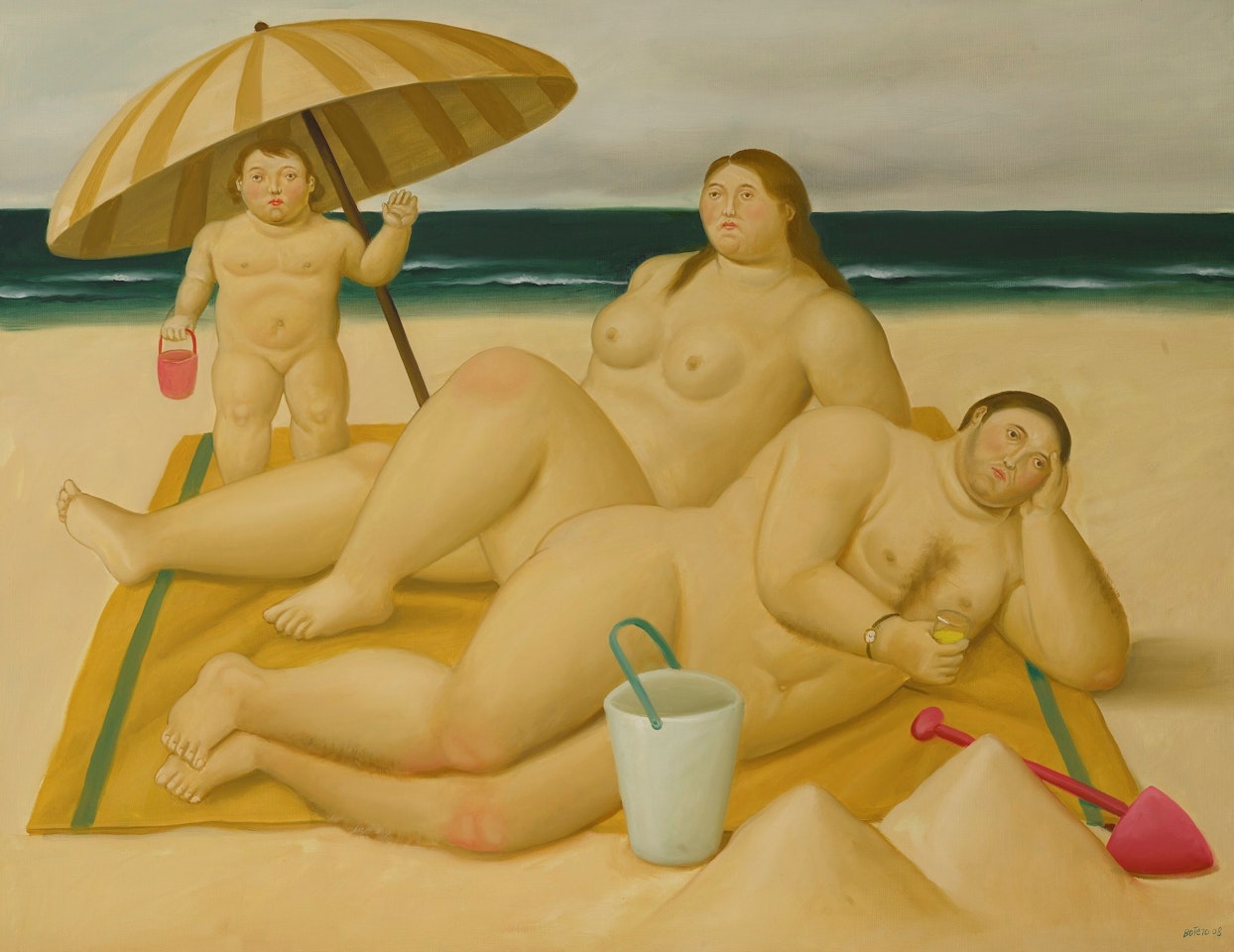 FAMILIA EN LA PLAYA by Fernando Botero