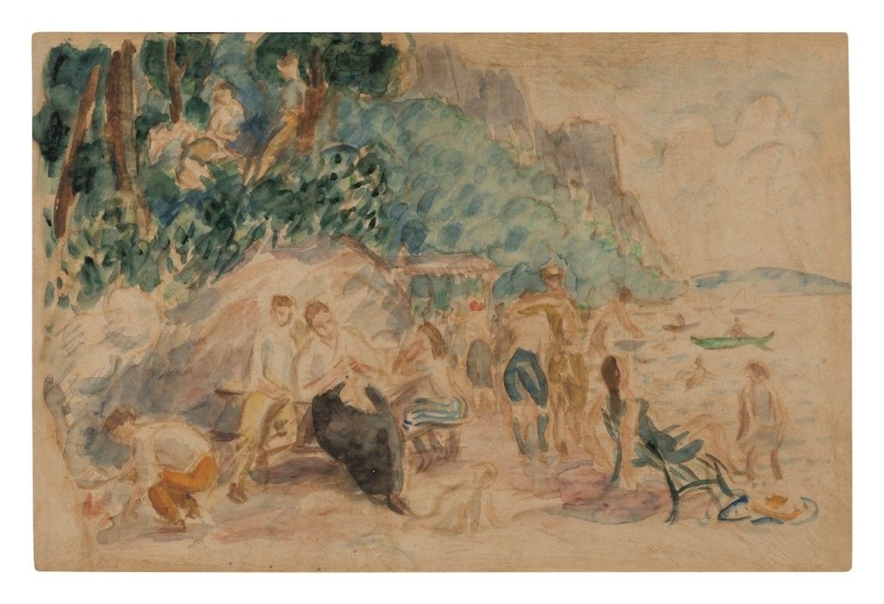 BATHERS (PARK BY THE RIVER) by William Glackens