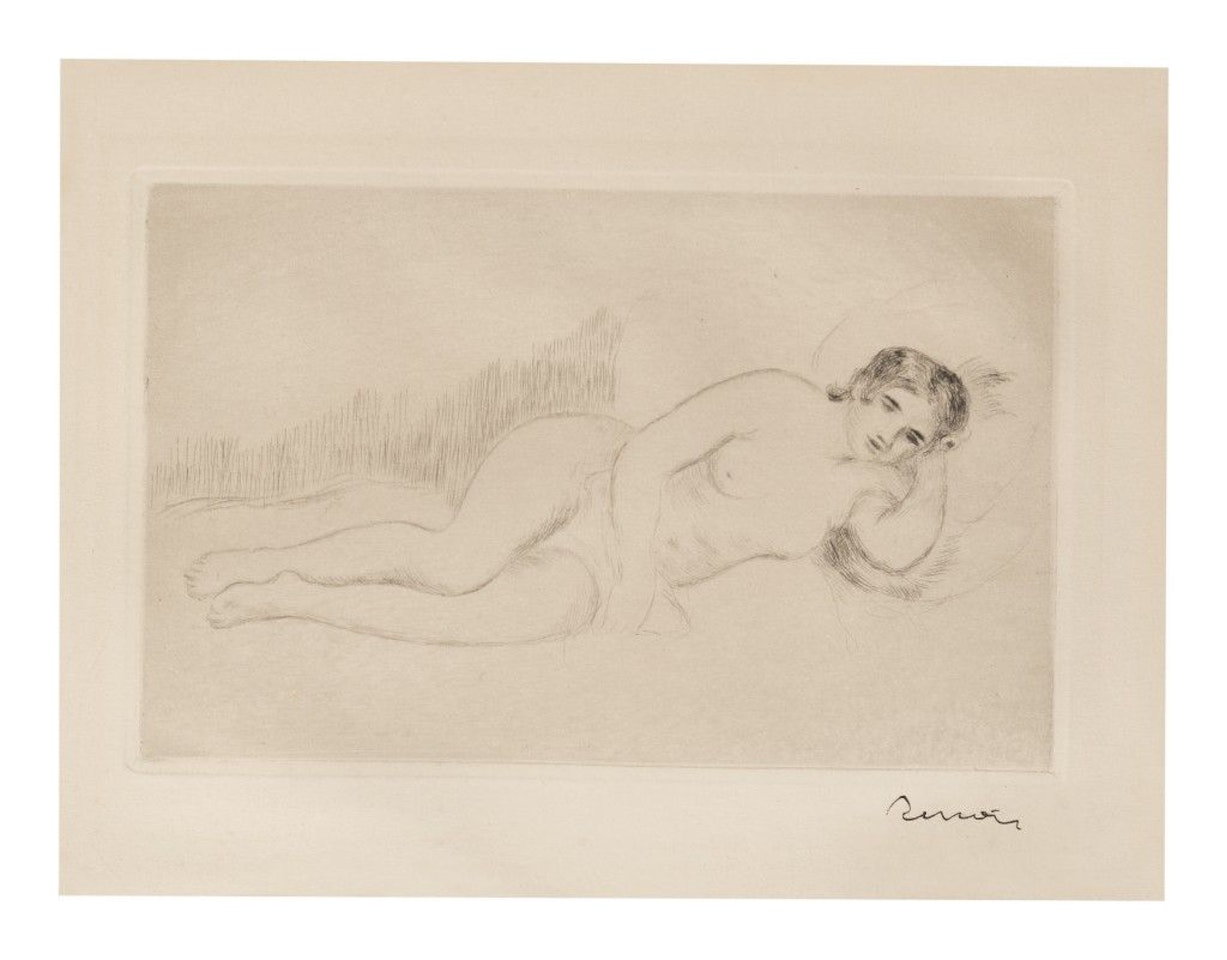 FEMME NUE COUCHÉE (TOURNÉE À DROITE), 1RE PLANCHE (DELTEIL 13) by Pierre-Auguste Renoir