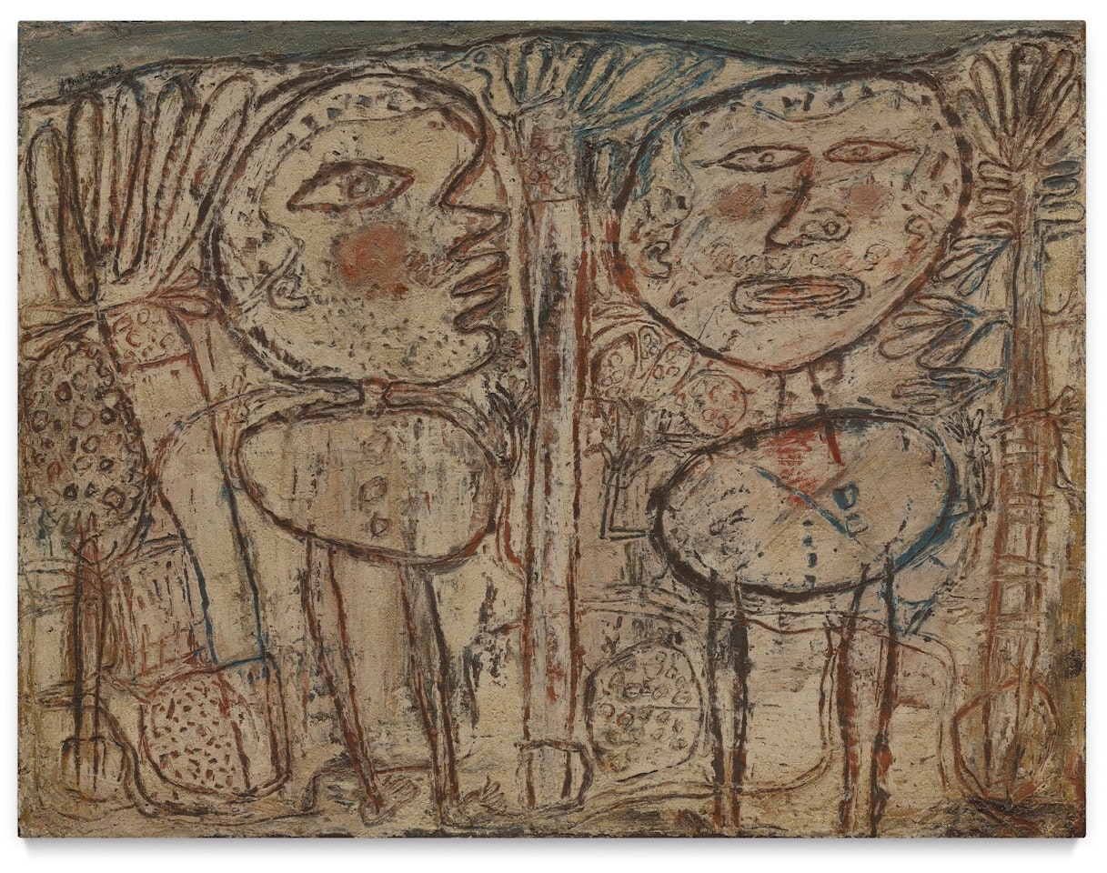 DEUX FIGURES DANS UN PAYSAGE by Jean Dubuffet