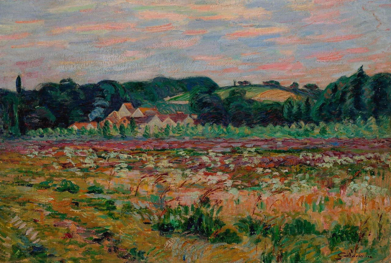 PRAIRIE À EPINAY SUR ORGE, LE SOIR by Armand Guillaumin
