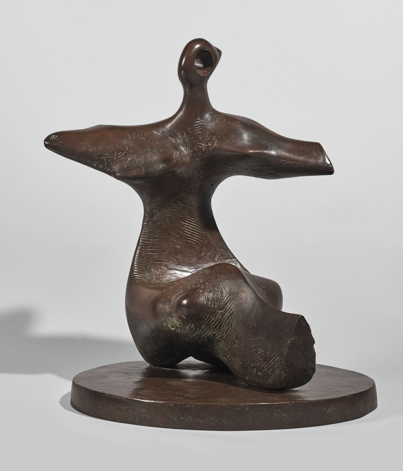 WORKING MODEL FOR SEATED FIGURE: ARMS OUTSTRETCHED by Henry Moore